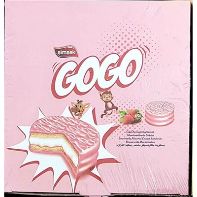 Şimşek Gogo 22 Gr Çilek Aromalı Kaplamalı Marshmallowlu Bisküvi x24 lü Koli
