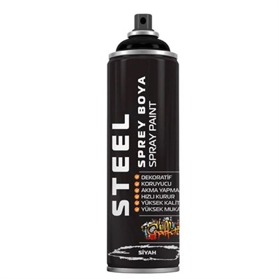 Steel Sprey Boya 200 Ml Siyah
