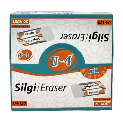U-4 Beyaz Silgi U4-120 x20 li Paket