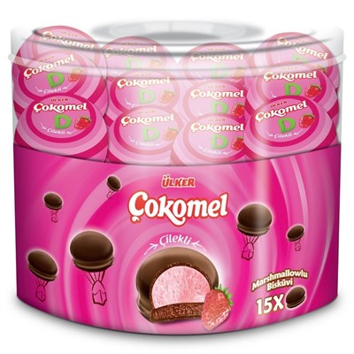 Ülker Çokomel 12 gr Marsmallow Çilek 15 li Koli