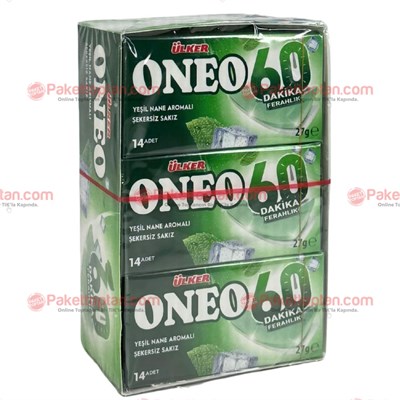 Ülker Oneo 27 Gr Yeşil Nane Aromalı Sakız x18 li Paket