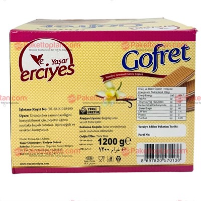 Yaşar Erciyes 1200 gr Vanilyalı Gofret x4 lü Koli