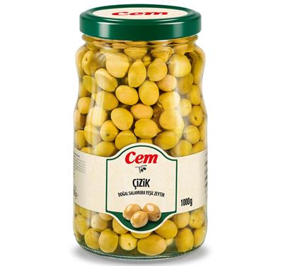 Cem Çizik Yeşil Zeytin 1700 CC Cam Kavanoz 291-350 x6 lı Koli