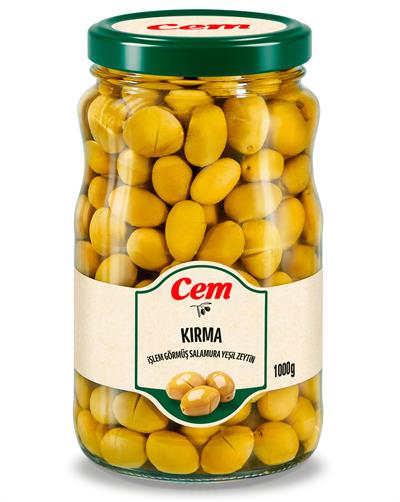 Cem Kırma Yeşil Zeytin 1700 CC Cam Kavanoz 201-260 x6 lı Koli