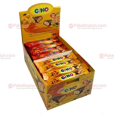 Cino King Size Meyve Parçalı Çikolata Kaplamalı Bar 35 Gr x48 li Paket