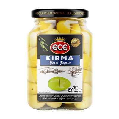 Ece Yeşil Zeytin 1580 Gr Kırma Cam Kavanoz 161-180 x6 lı Koli