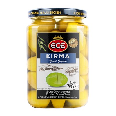 Ece Yeşil Zeytin 710 Gr Kırma Cam Kavanoz 161-180 x12 li Koli