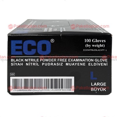 Eco Siyah Nitril Eldiven Large 100 lü