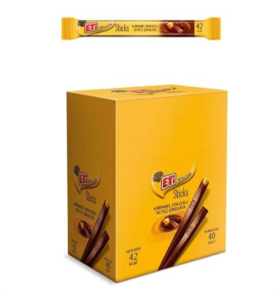 Eti Çikolata Sticks Karamel Dolgulu 8 Gr x40 lı Paket