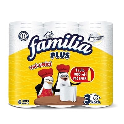Familia Plus 6 lı Havlu 3 Katlı Yağ Emici x4 lü Koli