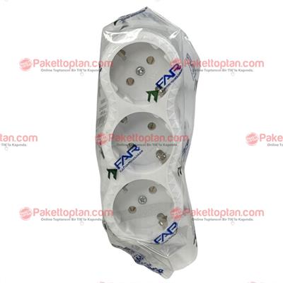 Far 3 lü Fiş Priz Çoklayıcı Nilüfer Dikey Tip