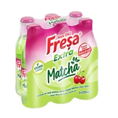 Freşa Extra Matcha ve Vişne Aromalı Maden Suyu 200 Ml x24 lü Koli