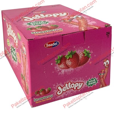 Jellopy Sour Wand Strawberry 25 Gr x24 lü Paket