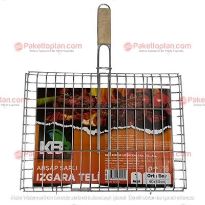 KBR 40x30 Cm Tel Izgara Ahşap Saplı x10 lu Paket