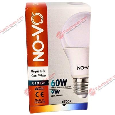 Novo 9 watt Led Ampul Beyaz Işık E27 Duy x10 lu Paket