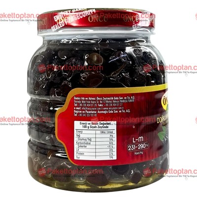 Öncü 1 Kg Siyah Zeytin L-M Boy 231-290 x6 lı Koli
