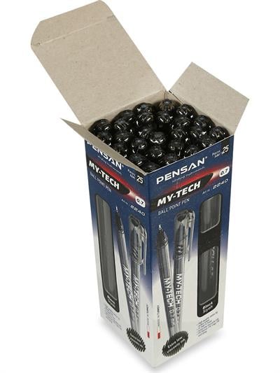 Pensan My-Tech 0,7 mm Siyah Tükenmez Kalem x25 li Paket