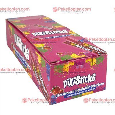 Pixisticks Çilek Aromalı 22 Gr Çiğnenebilir Şeker x24 lü Paket