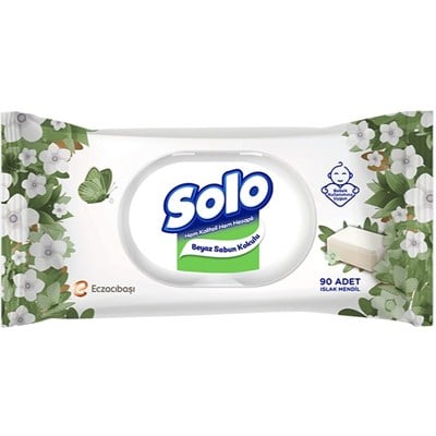 Solo Islak Havlu 90 lı Beyaz Sabun x24 lü Koli
