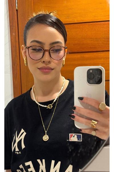 Gianna Leopar Desenli Unisex Kadın Erkek Mavi Işık Korumalı Blue Block Gözlük