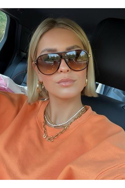 Marcus Kahverengi Pilot Güneş Gözlüğü Unisex Popüler Model Gözlük Damla Modeli Uv400 Korumalı Hafif