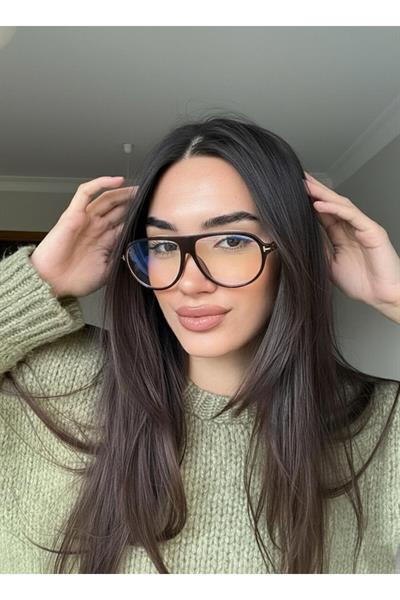 Marcus Kahverengi Pilot Mavi Işık Korumalı Unisex Popüler Model Optik Cam Uyumlu Gözlük Damla Modeli