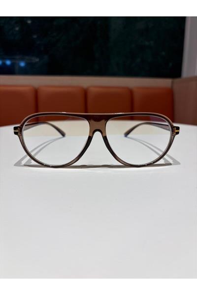 Marcus Smoke Brown Açık Kahve Pilot Mavi Işık Korumalı Unisexl Optik Cam Uyumlu Gözlük Damla Modeli