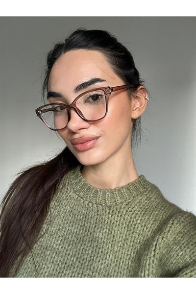 Mavri Cat eye 54 Ekartman Kül Rengi (Özel Renk ) Popüler Asetat Plus Mavi Işık Korumalı Optik