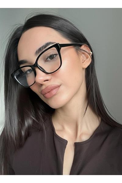 Mavri Cat eye Siyah 54 ekartman metal menteşe mavi Işık korumalı gözlük