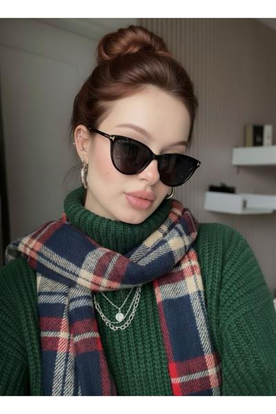 Siyah Cat eye T aksesuarlı Gold Detay Kedi Güneş Gözlüğü Popüler Model