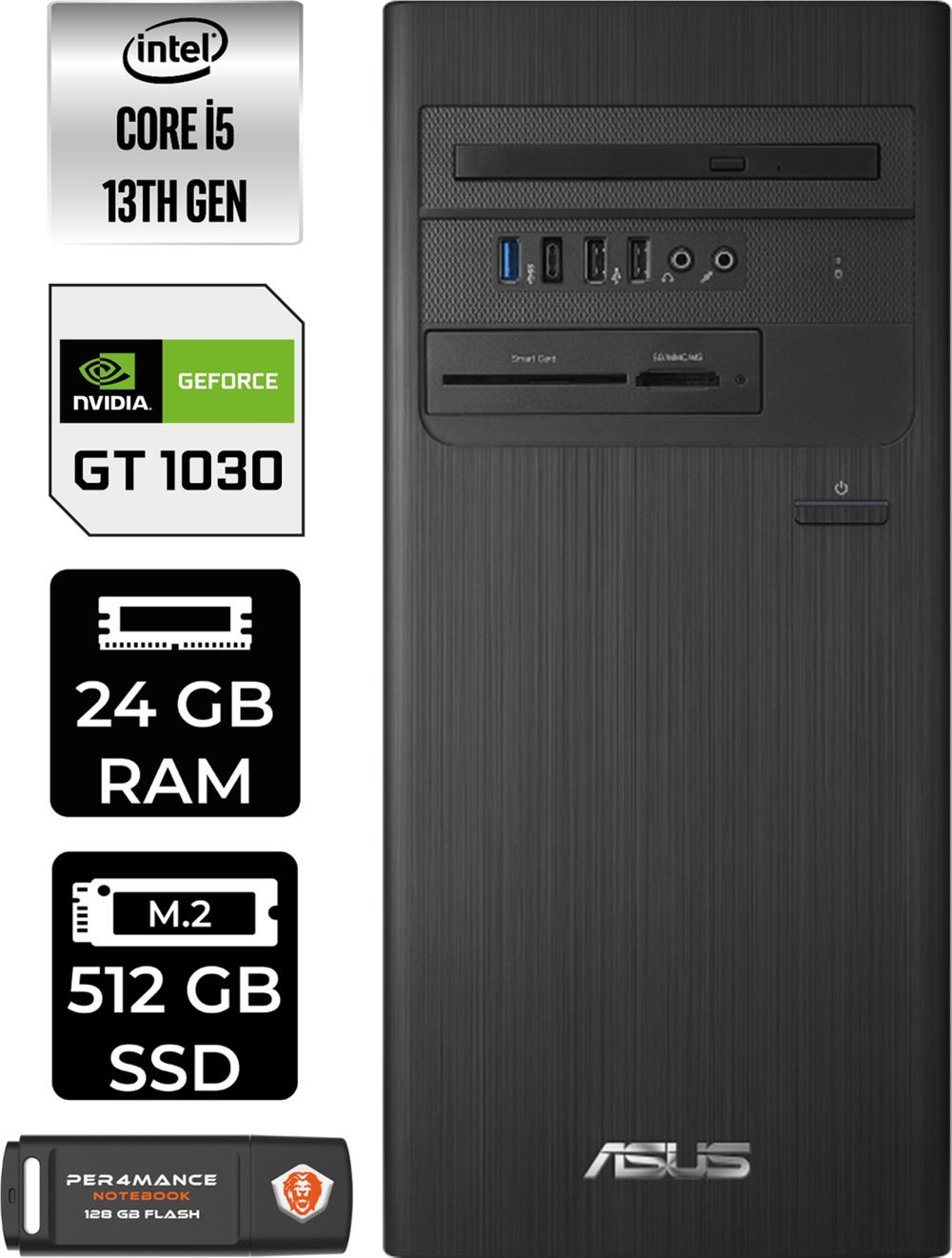 Asus S500TE Intel Core I5 13500 24GB 512GB SSD GT1030/4GB Freedos