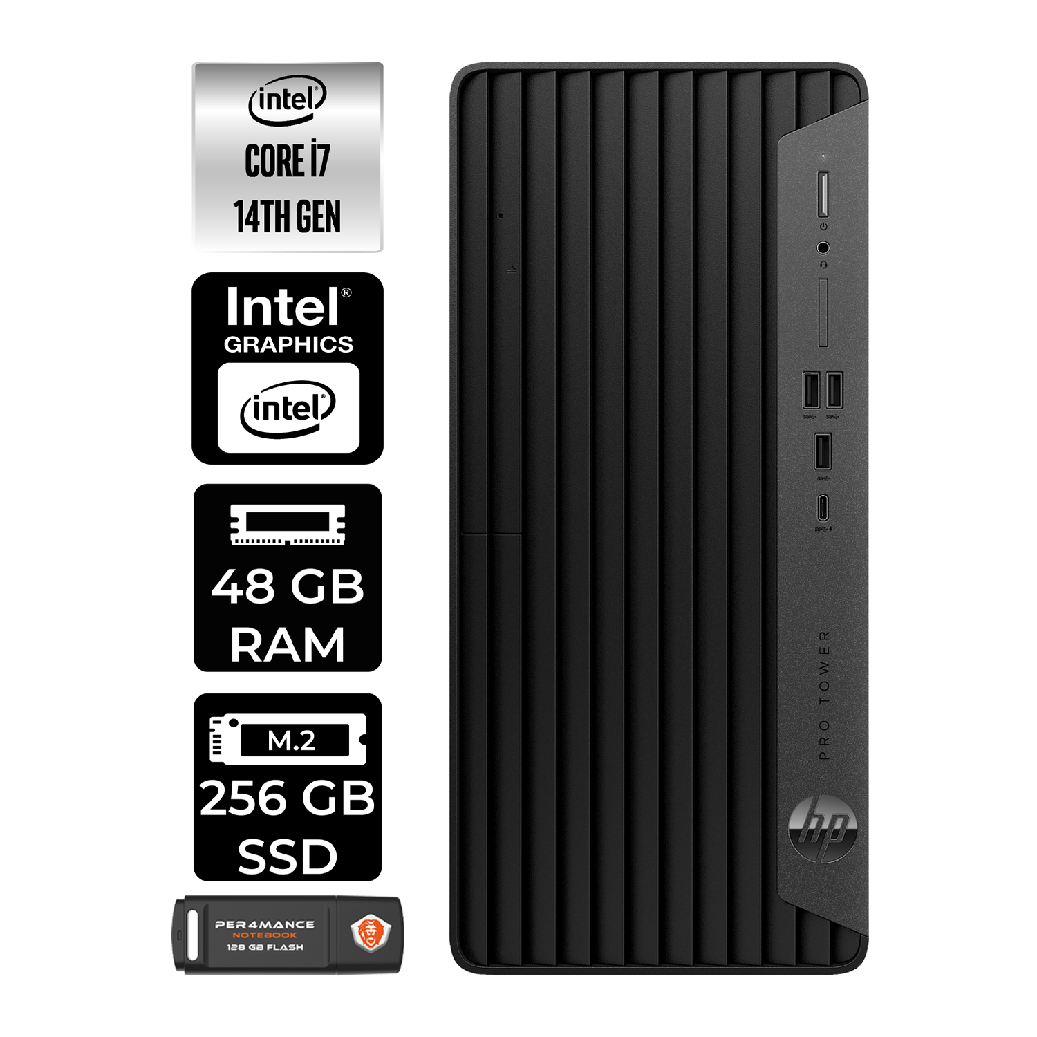 Hp Pro Tower 400 G9 Intel Core I7 14700 48GB 256GB SSD Windows 11