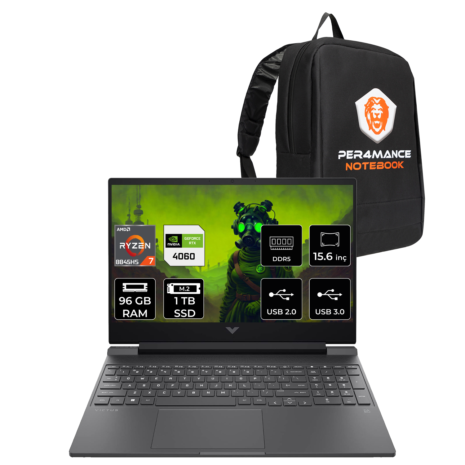 Hp Victus 15 Amd Ryzen 7 8845HS 96GB 1TB SSD RTX4060/8GB 15.6