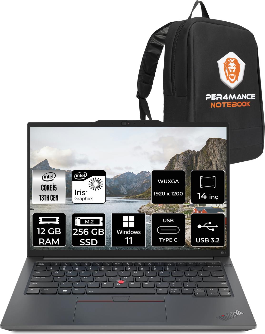 Lenovo Thinkpad E14 Gen 5 Intel Core I5 1335U 12GB 256GB SSD 14
