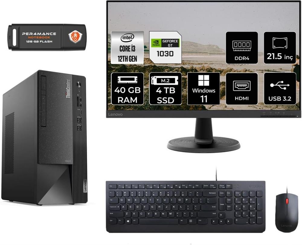 Lenovo Thinkcentre Neo 50T Intel Core I3 12100 40GB 4TB SSD GT1030