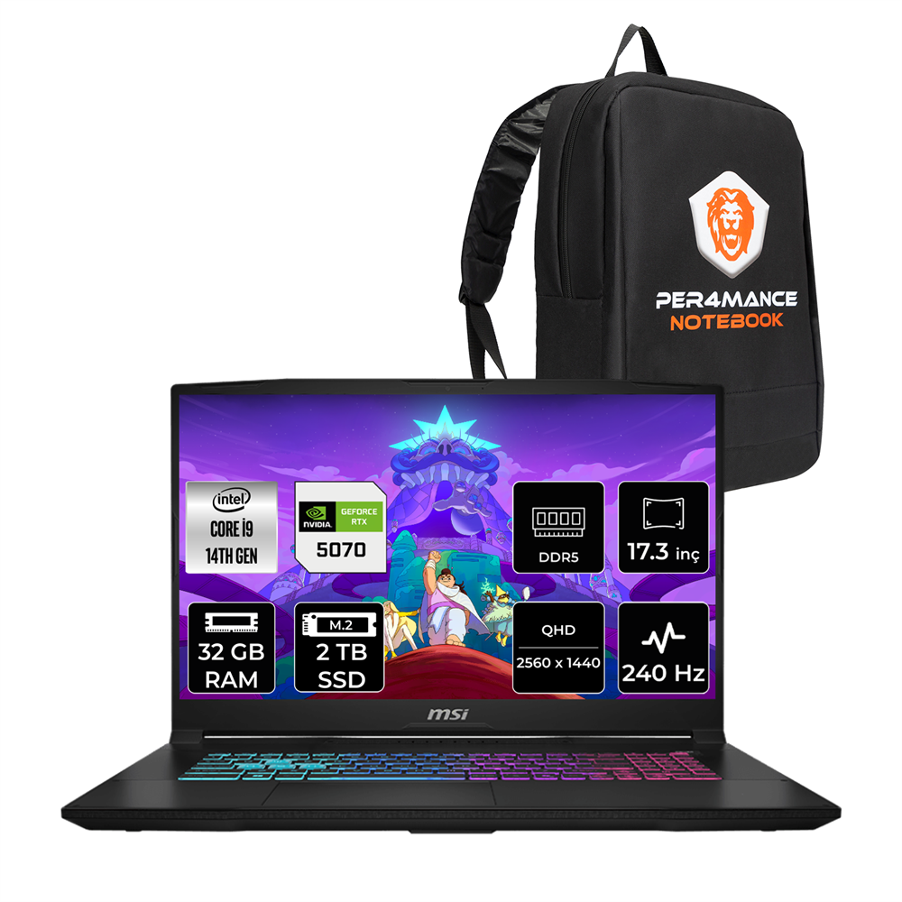 Msı Katana 17 Hx Intel Core I9 14900HX 32GB 2TB SSD RTX5070/8GB