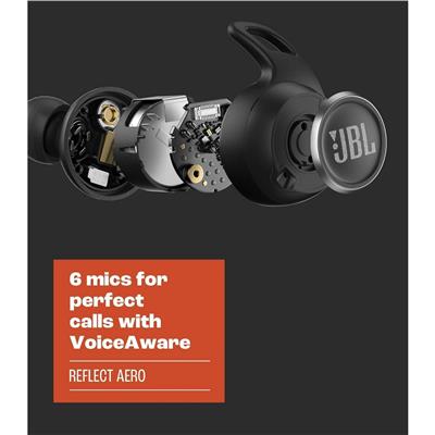 JBL Reflect Aero,Kablosuz Kulakiçi Kulaklık,IP68,Siyah
