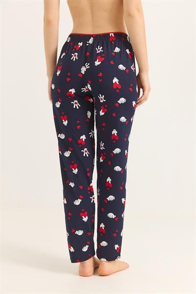 Beli Lastikli Lacivert Pijama Altı