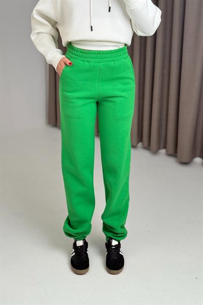 Üç İplik Şardonlu Kadın Eşofman Altı Yeşil