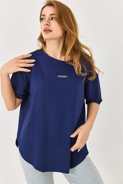 Bisiklet Yaka  Oysho Basic Tshirt Lacivert