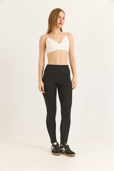Slim fit yüksek bel toparlayıcı Oysho Tayt Siyah