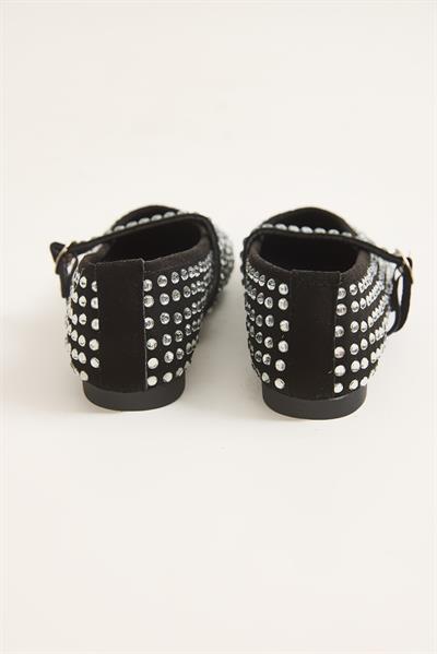 Tek Bant Taş Detaylı Kadın Babet Gümüş