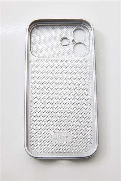 İphone 16 Plus Uyumlu 17 Pro Max Görünümlü Çevirici Kameralı Kılıf Gri