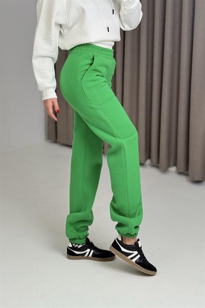 Üç İplik Şardonlu Kadın Eşofman Altı Yeşil