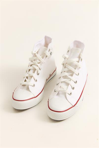 Bağcıklı Bilek Boy Kadın Ayakkabı Beyaz