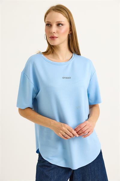 Bisiklet Yaka  Oysho Basic Tshirt Mavi