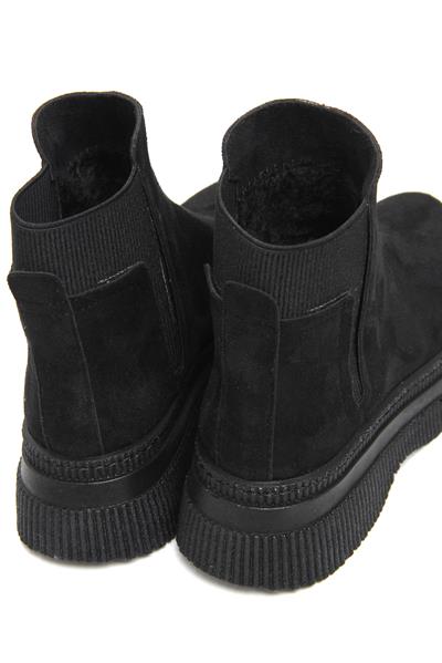 Bilek Lastikli Süet Kadın Bot Siyah