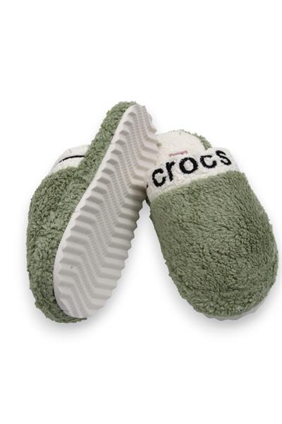 Kadın Peluş Model Yeşil Ev Terliği