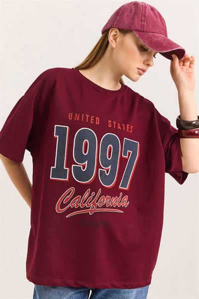 1997 Baskılı Oversize İki İplik Tshirt