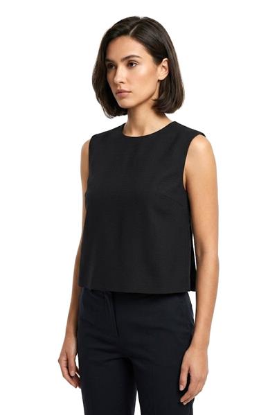 Kadın Kolsuz Crop Bluz Siyah